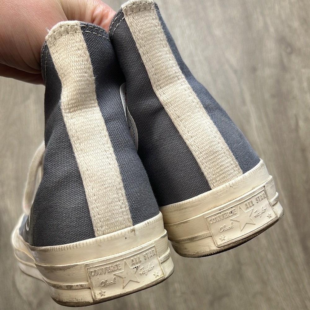 Comme de garçon Gray and White converse M8/W10 - Picture 8 of 11